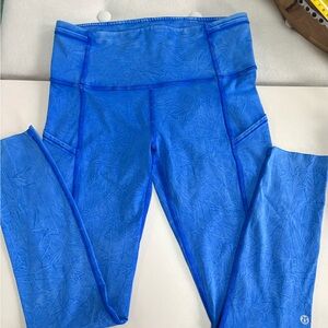 lululemon athletica Fast and Free High-Rise Leggings in Ice Wash Cerulean Blue